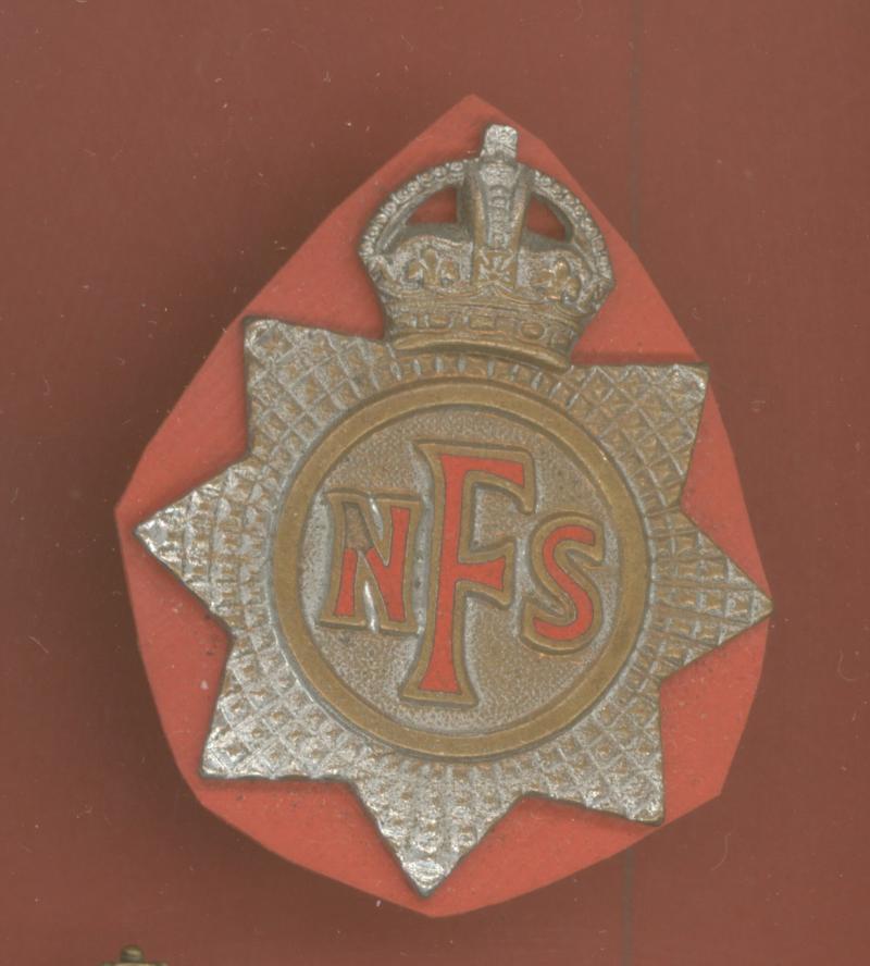 National Fire Service WW2 cap badge