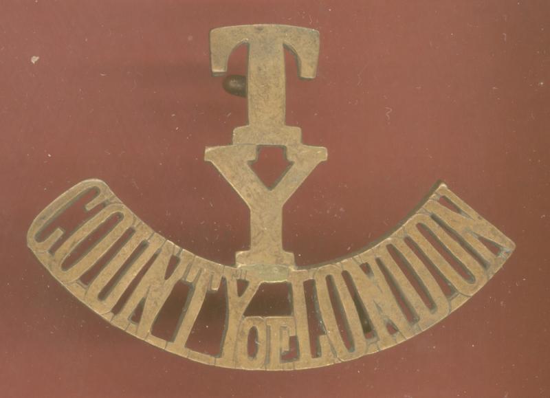 T / Y / COUNTY of LONDON County of London Yeomanry WW1 shoulder title