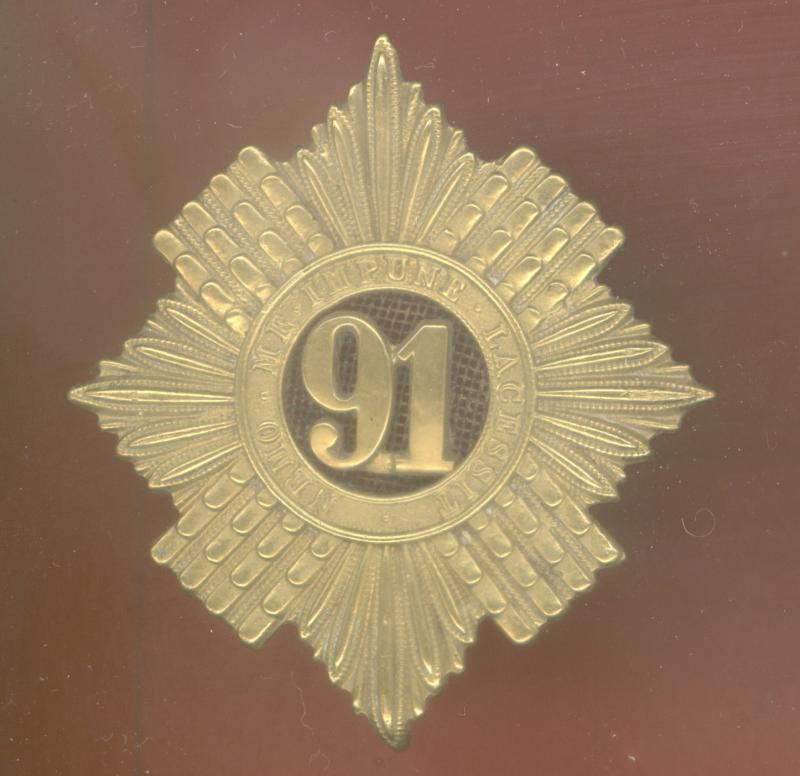 91st Regiment of Foot (princess Louise's Argyllshire Highlanders) Victorian glengarry badge