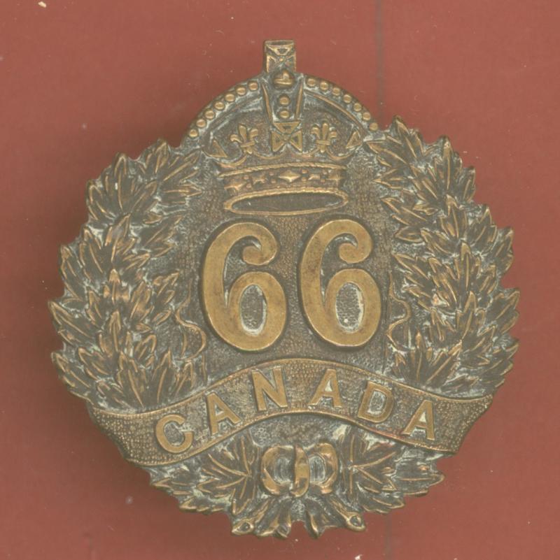Canadian 66th  Battalion (Edmonton, Alberta) WW1 CEF Cap Badge