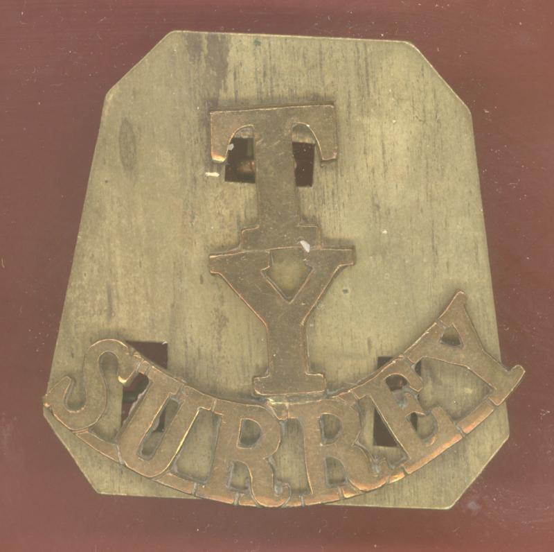 T / Y / SURREY Surrey Yeomanry WW1 shoulder title