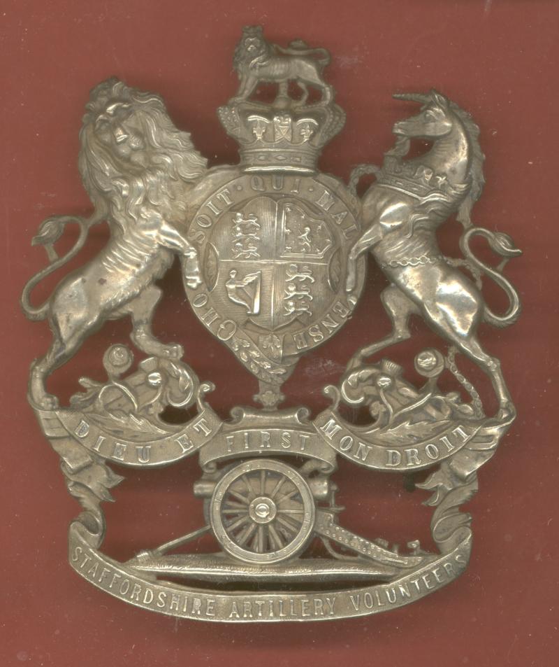 1st Staffordshire Artillery Volunteers Victorian helmet plate