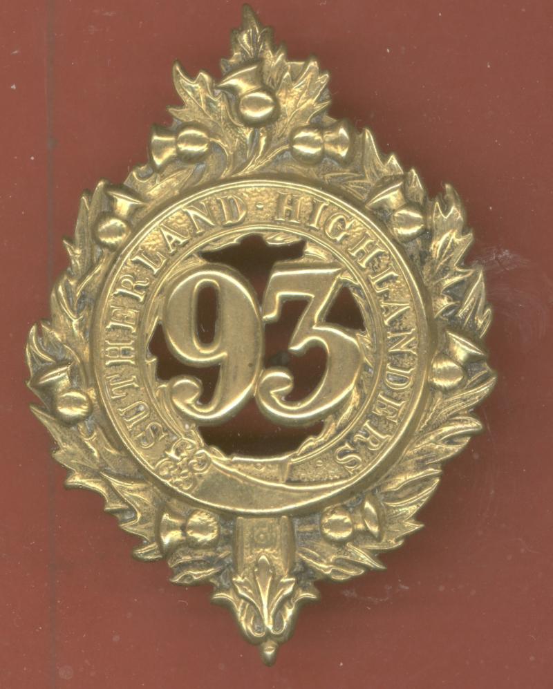 Scottish 93rd Sutherland Highlanders Regiment of Foot Victorian OR's glengarry badge