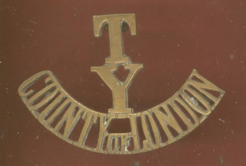 T / Y / COUNTY of LONDON County of London Yeomanry WW1 shoulder title