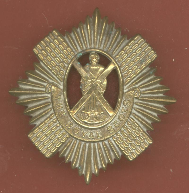 Scottish Royal Scots WW1 economy glengarry badge