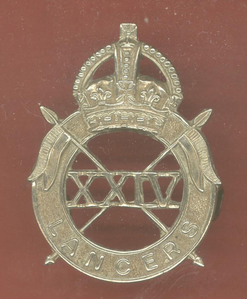 24th Lancers WW2 OR's cap badge