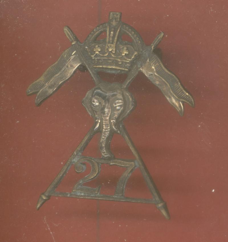 27th Lancers WW2 Officer's  badge