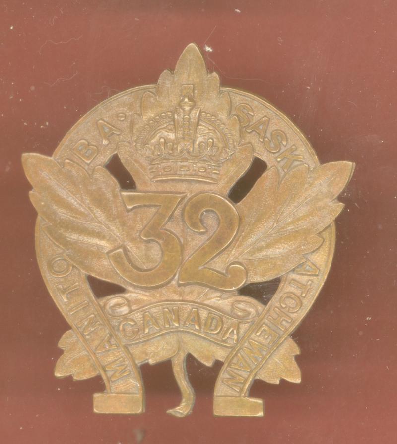 Canadian 32nd Manitoba & Saskatchewan WW1 CEF OR's cap badge