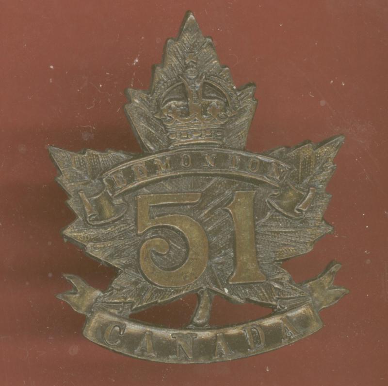 Canadian 51st Edmonton Bn. WW1 CEF cap badge