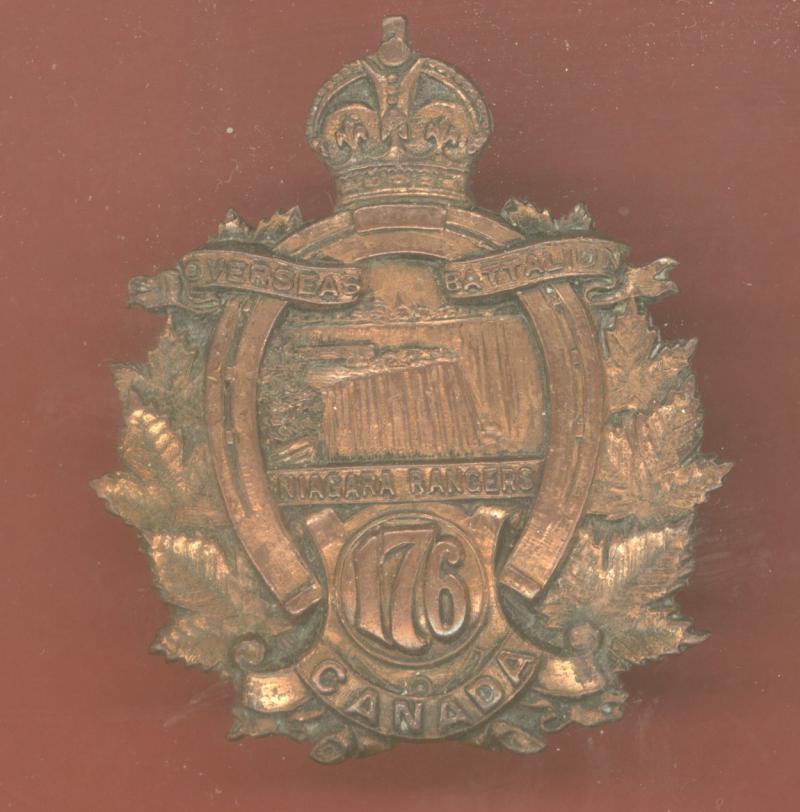Canadian 176th Niagara Rangers, Welland County Bn. WW1 CEF cap badge