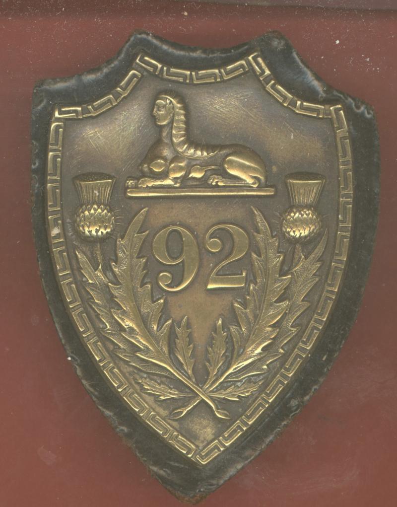 Scottish 92nd Regiment of Foot Gordon Hldrs Victorian sporran badge