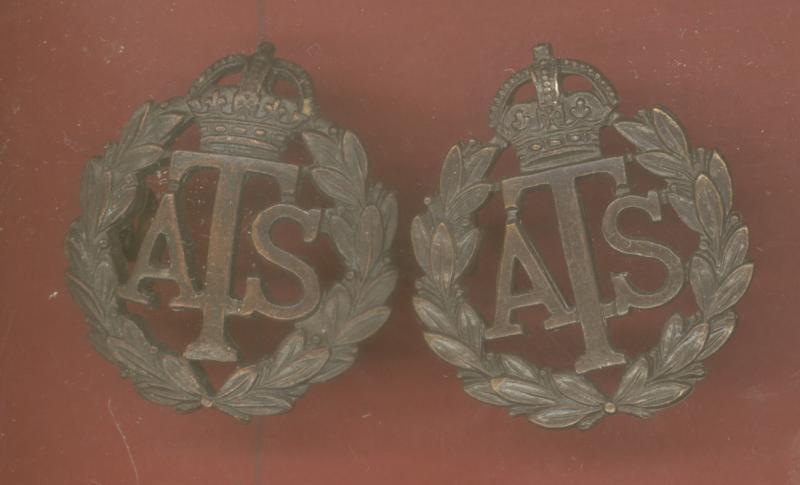 Auxiliary Territorial Service WW2 Officers OSD collar badges