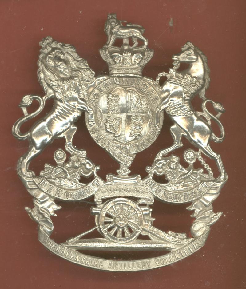 Scottish Aberdeenshire  Artillery Volunteers Victorian helmet plate