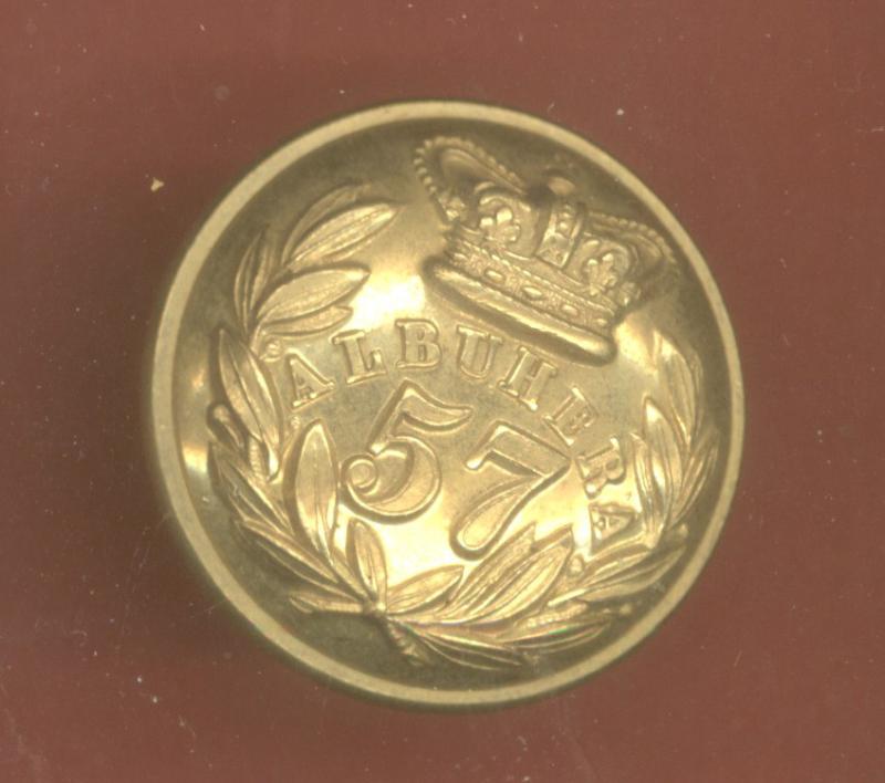 57th West Middlesex Regiment of Foot Victorian Officer's button