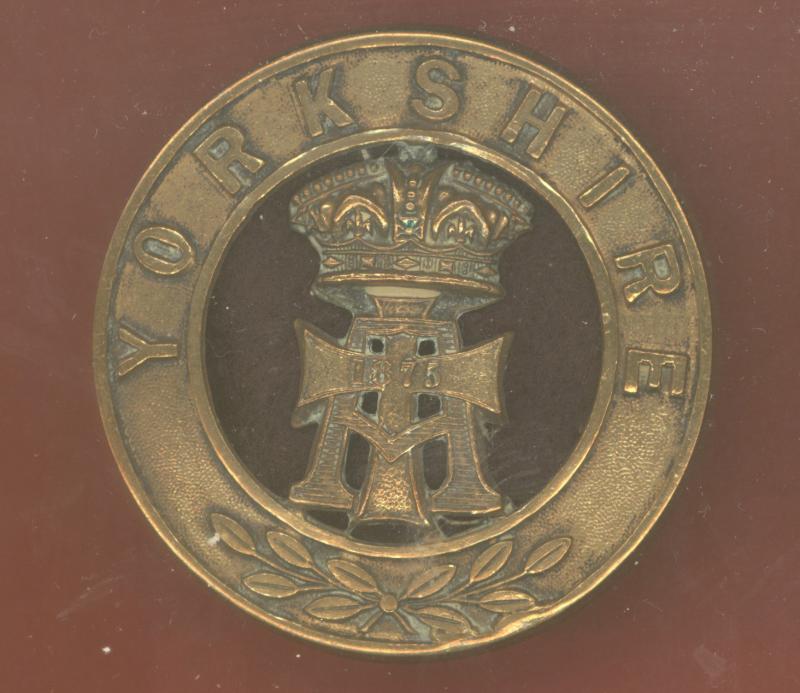 Alexandra P.O.W. Yorkshire Regiment. Victorian OR's helmet plate centre.