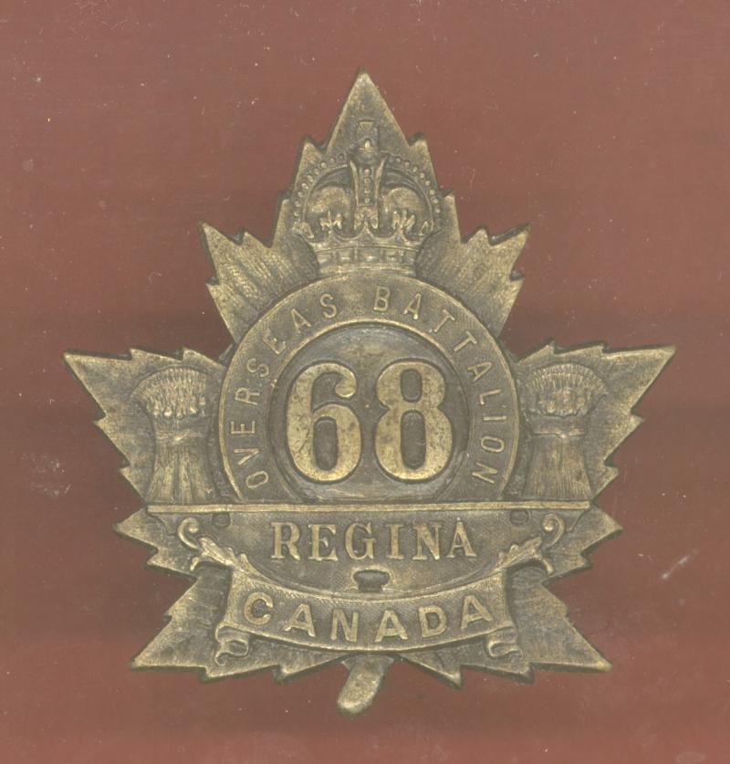 Canadian 68th Regina Saskatchewan Bn. WW1 CEF cap badge