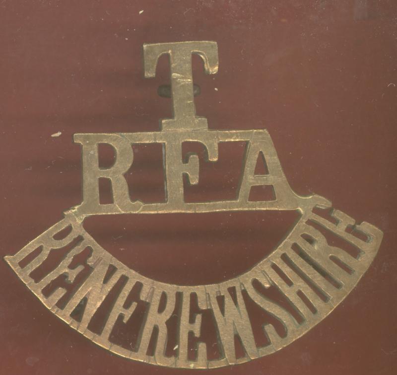 Scottish T / RFA / RENFREWSHIRE shoulder title