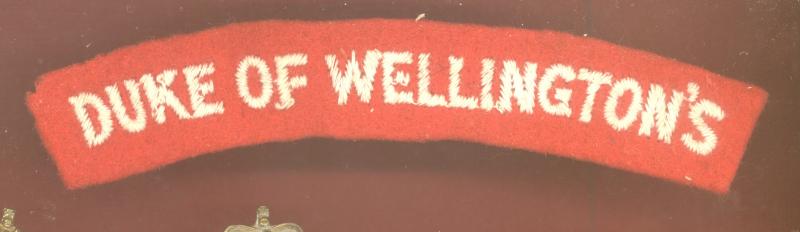 DUKE OF WELLINGTON'S WW2 cloth shoulder title