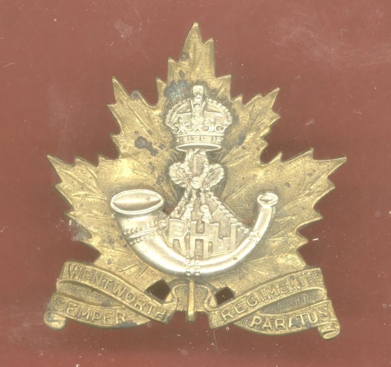Canadian R.H.L.I. Wentworth Regiment WW2 cap badge