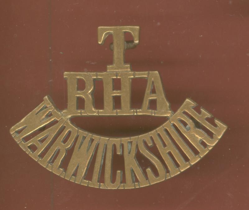 T / RHA / WARWICKSHIRE WW1 shoulder title