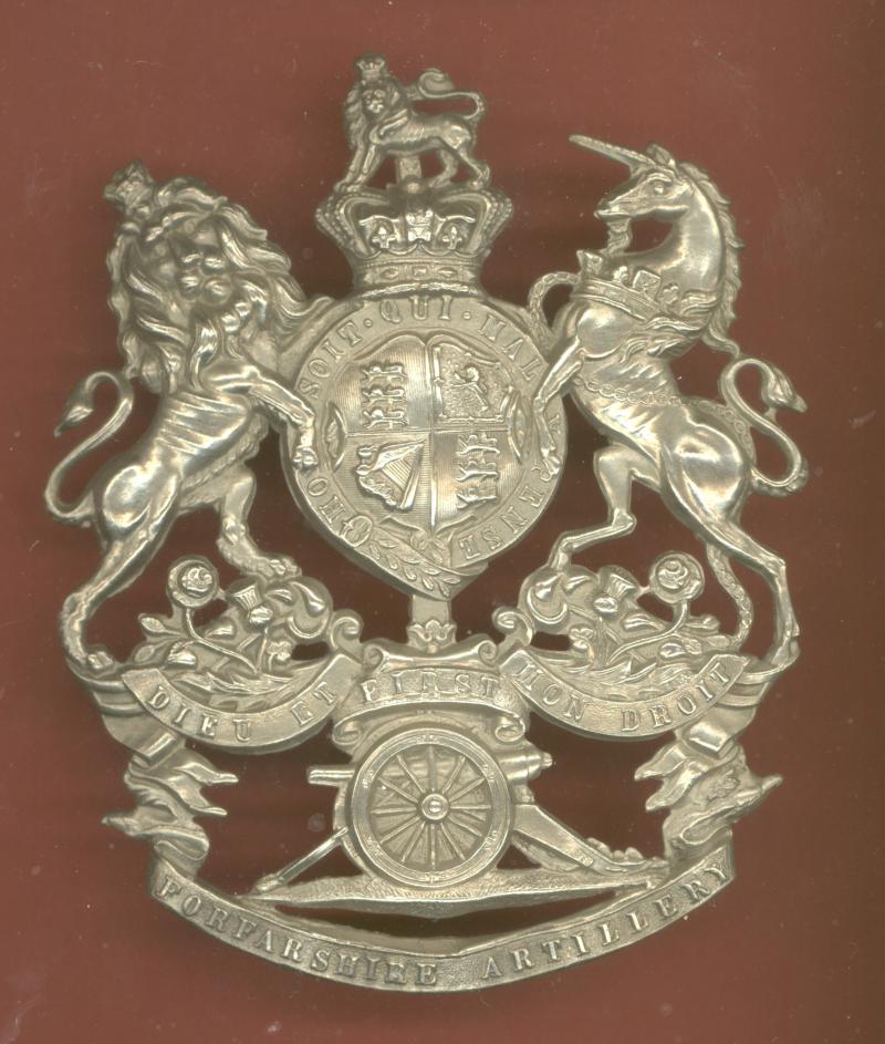 Scottish 1st Forfarshire Artillery Volunteers Victorian helmet plate