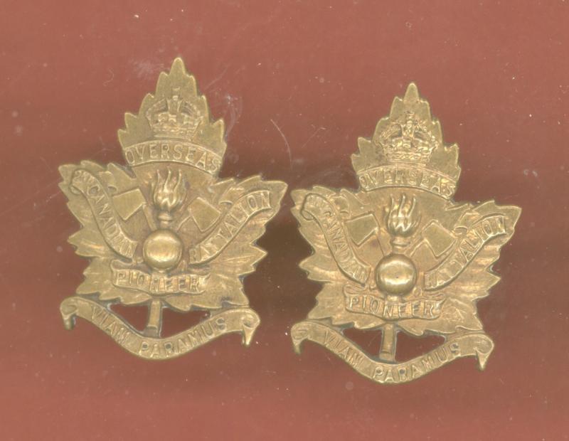 Canadian 2nd Pioneer Battalion WW1 CEF  collar badges