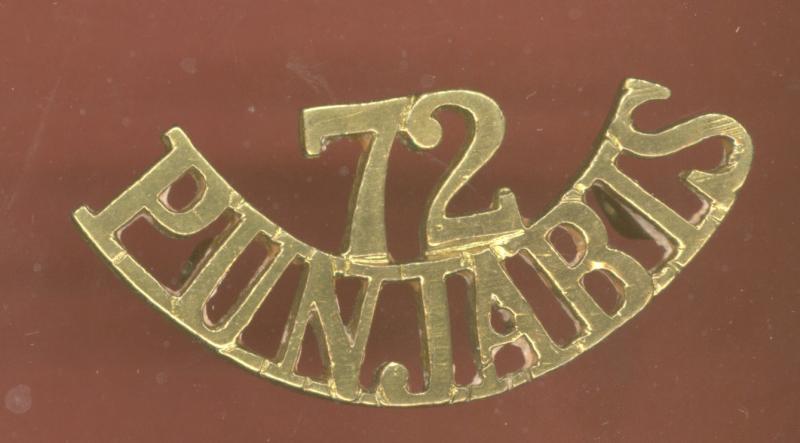 Indian Army 72nd Punjabis Regt. WW1 shoulder title