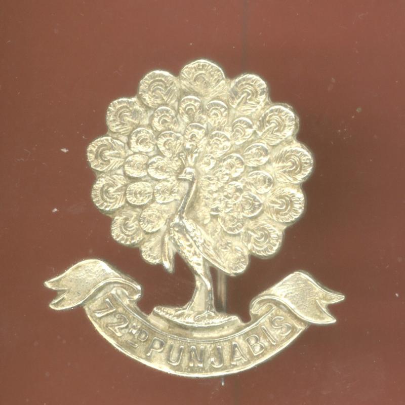 Indian Army 72nd Punjabis WW1 pagri badge