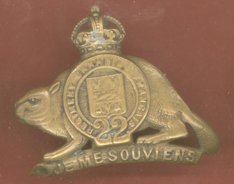 Canadian 22nd Regiment Canadien Francais WW1 CEF cap badge