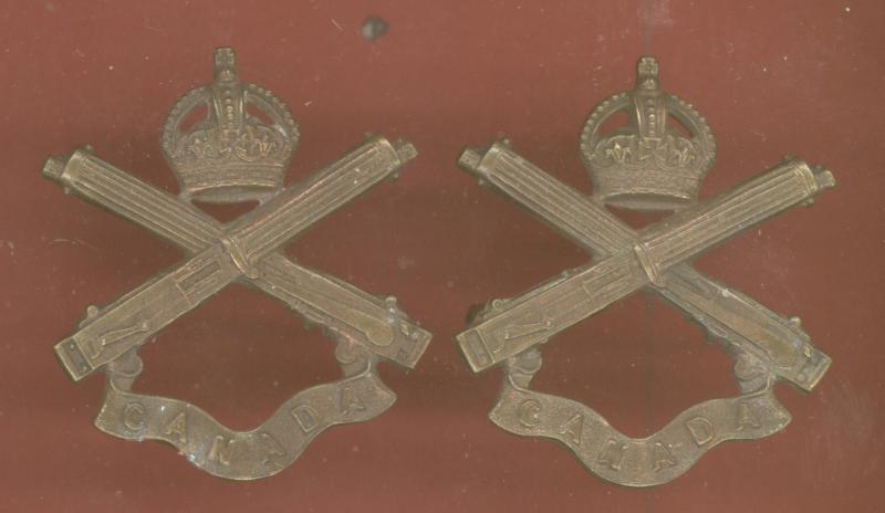 Canadian Machine Gun Corps WW1 CEF Officer's OSD collar badges