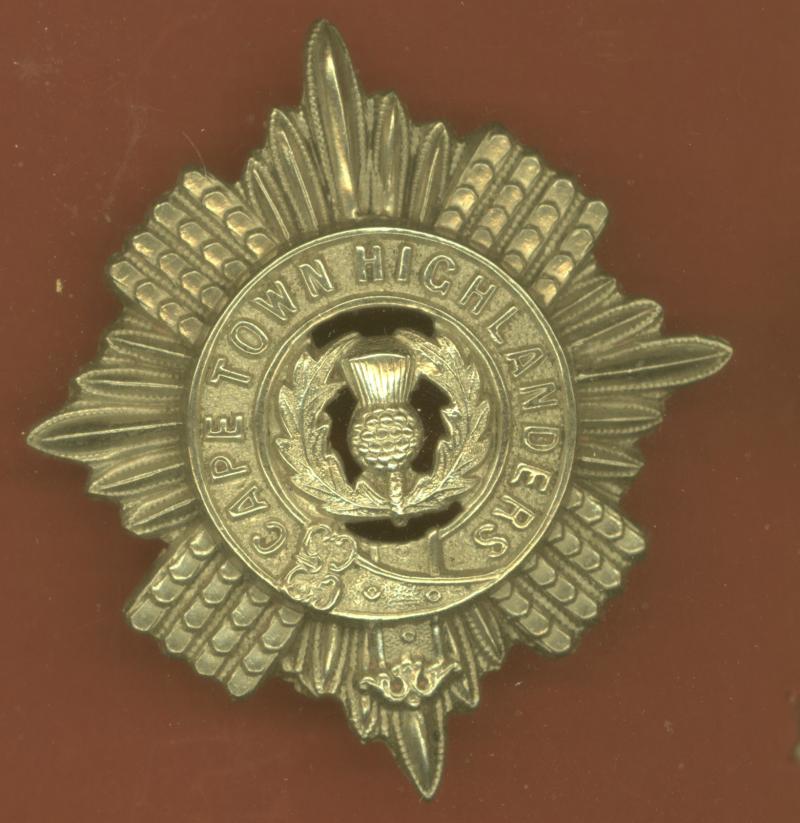 South African Cape Town Highlanders Victorian glengarry badge