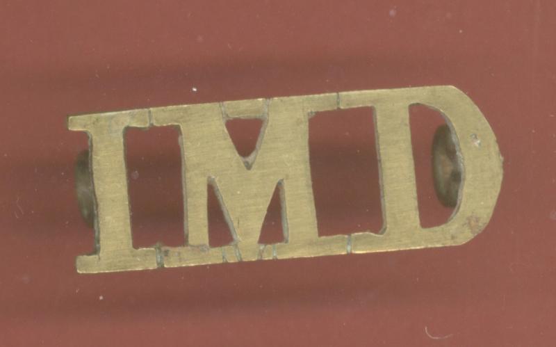 Indian Army I.M.D. Indian Medical Department shoulder title