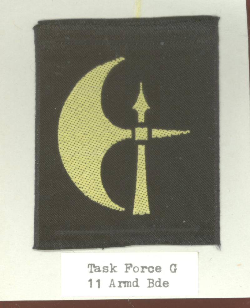 Task Force G 11th Armoured Brigade cloth formation sign
