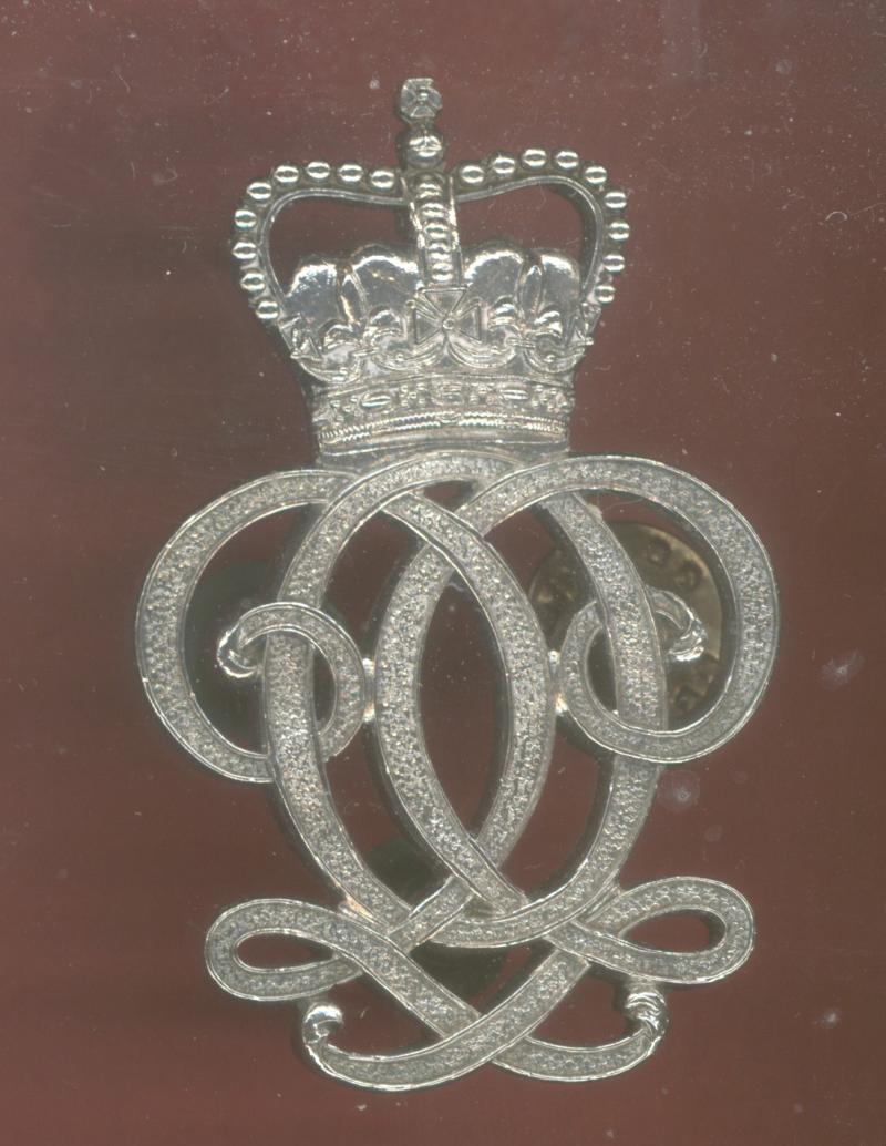 Queen's Own Hussars HM silver NCO's arm badge