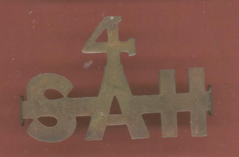 South African 4/SAH 4th South African Horse WW1 shoulder title