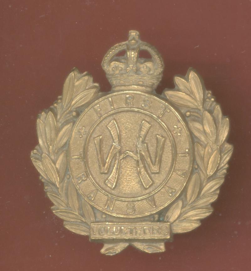 South African. First Transvaal Volunteers cap badge.