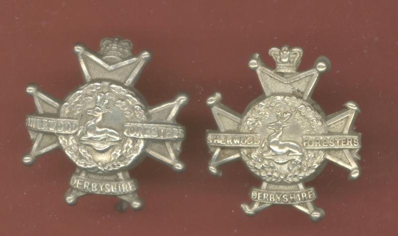 2nd Nottinghamshire Rifle Volunteers Victorian collar badges