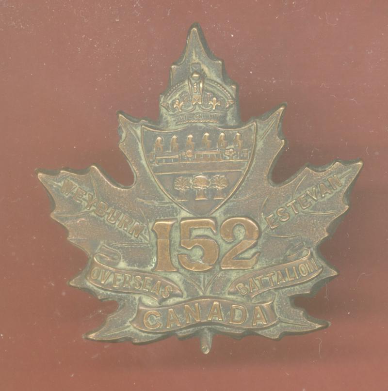 Canadian 152nd Weyburn / Esterhazy, SK. Bn. WW1 CEF cap badge