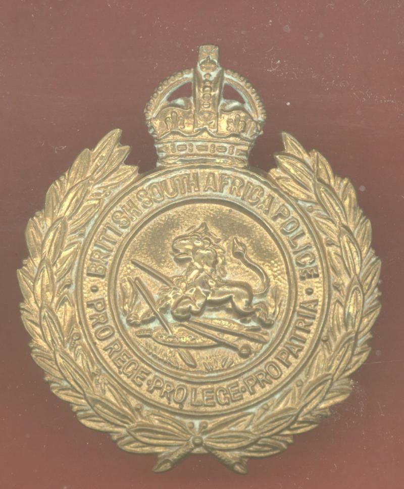 Rhodesia British South African Police helmet / cap badge