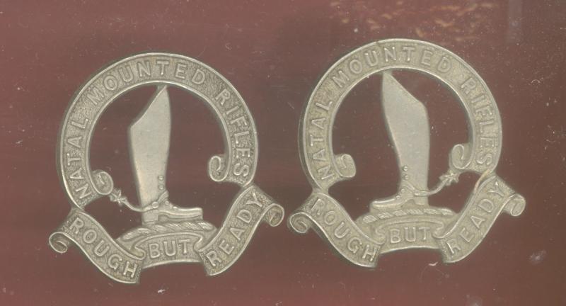 South African Natal Mounted Rifles Edwardian collar badges