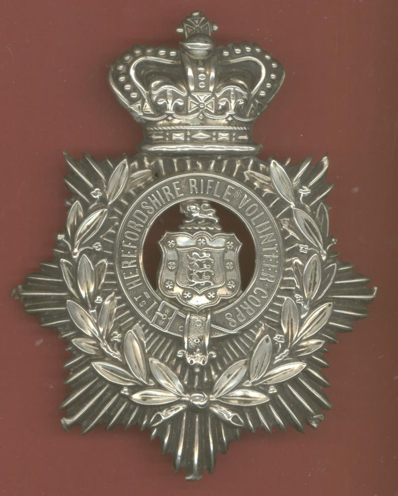1st Herefordshire Rifle Volunteer Corps Victorian helmet plate