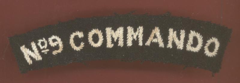 No 9 COMMANDO WW2 cloth shoulder title