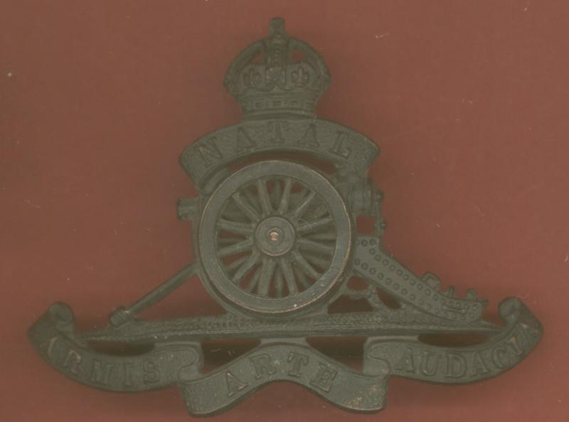 South African Natal Field Artillery OSD slouch hat badge