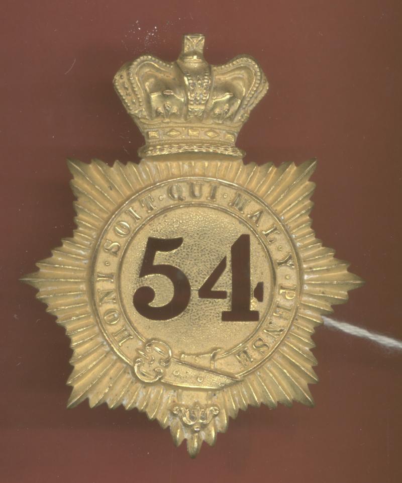 54th West Norfolk Regiment of Foot Victorian Officer's shako badge