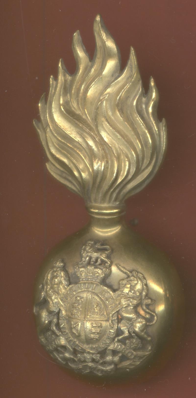 Scottish, Royal Scots Fusiliers Victorian Officer's fur cap grenade