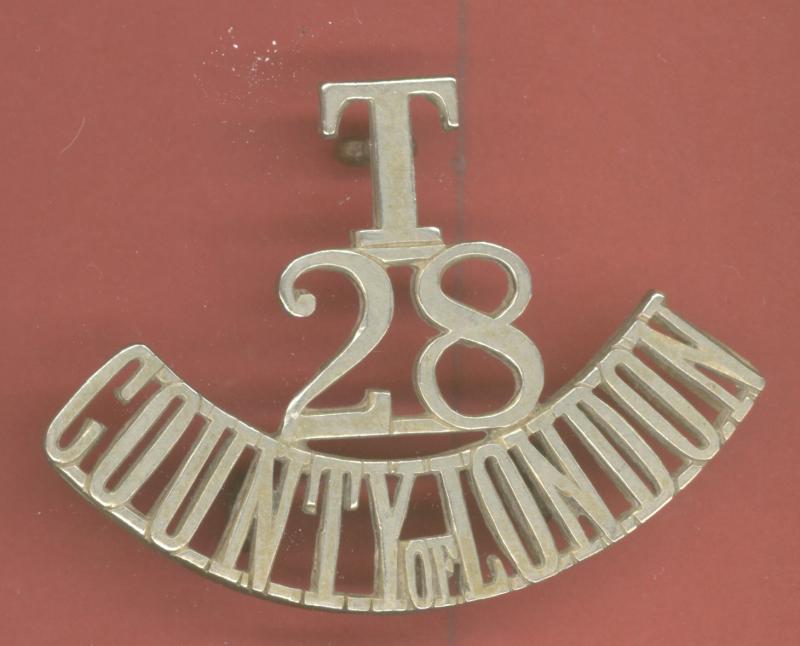 T / 28 / COUNTY OF LONDON Artist Rifles shoulder title