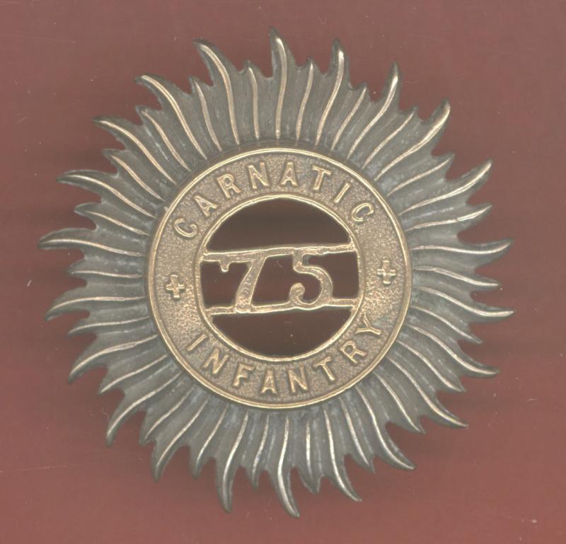Indian Army: 75th Carnatic Infantry WW1 Officers pagri badge .