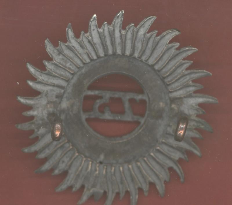 Indian Army: 75th Carnatic Infantry WW1 Officers pagri badge .