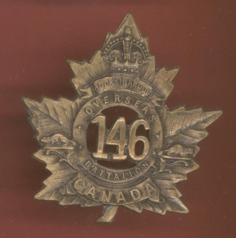 Canadian 146th Kingston Bn. WW1 CEF cap badge