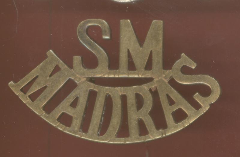 Indian Army; S.M. / MADRAS Sappers and Miners WW1 shoulder title